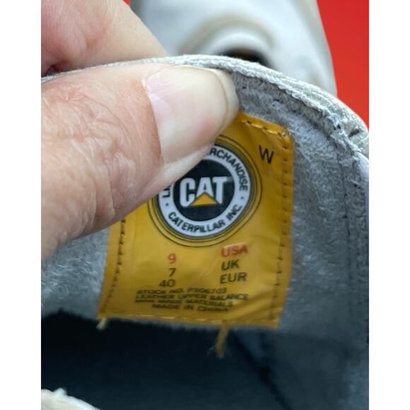 Caterpillar CAT Chunky Platform Y2K Lug Heels Leather Beige Tan Suede Shoes 9 - Picture 7 of 12